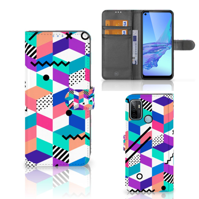 OPPO A53 | OPPO A53s Book Case Blokken Kleurrijk OPPO A53 | OPPO A53s Book Case Blokken Kleurrijk
