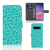 Samsung Galaxy S10 Plus Hoesje Cracks Blue - thumbnail