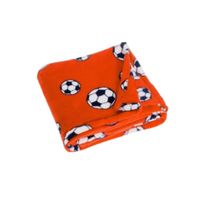 Playshoes fleece babydeken voetbal oranje Maat - thumbnail