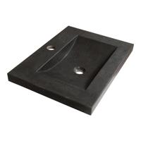 BRAUER Corestone Meubelwastafel - 60x46x5cm - zonder overloop - wasbak midden - 1 kraangat - natuursteen - basalt 2861 - thumbnail