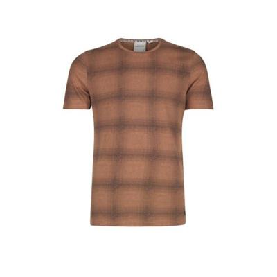 Refill by Shoeby geruit T-shirt Tacito lichtbruin