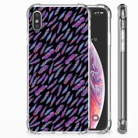 Apple iPhone Xs Max Doorzichtige Silicone Hoesje Feathers Color