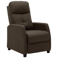 vidaXL Fauteuil verstelbaar stof bruin