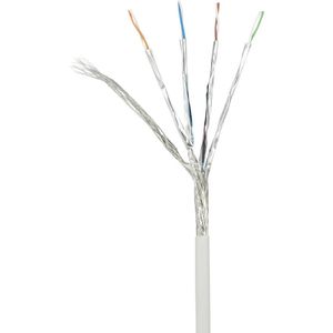 Renkforce RF-4145289 RJ45 Netwerkkabel, patchkabel CAT 6A S/FTP 5.00 m Grijs Snagless, Vlambestendig 1 stuk(s)