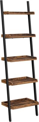 VASAGLE Boekenplank, ladderrek in industrieel ontwerp met 5 niveaus, gemaakt van stalen frame en spaanplaat, voor woonkamer, kantoor, studeerkamer en gang, vintage bruin-zwart LLS047B01 VASAGLE Boekenplank, ladderrek in industrieel ontwerp met 5 niveaus, gemaakt van stalen frame en spaanplaat, voor woonkamer, kantoor, studeerkamer en gang, vintage bruin-zwart LLS047B01