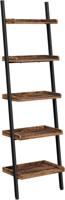 VASAGLE Boekenplank, ladderrek in industrieel ontwerp met 5 niveaus, gemaakt van stalen frame en spaanplaat, voor woonkamer, kantoor, studeerkamer en gang, vintage bruin-zwart LLS047B01