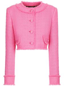 Dolce & Gabbana round-neck cropped tweed jacket - Rose