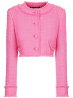 Dolce & Gabbana round-neck cropped tweed jacket - Rose - thumbnail