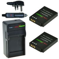 2 x EN-EL12 accu's voor Nikon - Charger Kit + car-charger - UK version - thumbnail