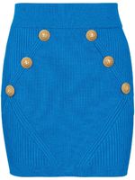 Balmain minijupe à boutons embossés - Bleu