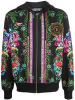 Versace Jeans Couture hoodie en coton à imprimé baroque - Noir