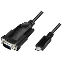 LogiLink Serieel Adapter [1x USB-C 2.0 stekker - 1x D-sub stekker 9-polig] 1.2 m Zwart