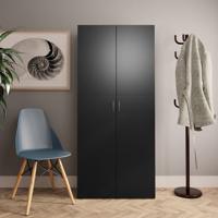 vidaXL Schoenenkast 80x35,5x180 cm spaanplaat zwart