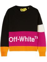 Off-White Kids pull colour block à col rond - Noir - thumbnail