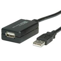 VALUE USB 2.0 uitbreiding, actief, met repeater, zwart, 12 m