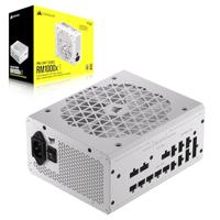 CORSAIR RM1000x SHIFT Volledig Modulaire ATX-Voeding - Interface Modulaire Zijde - Dubbele EPS12V-Connectoren - Zero RPM-Fanmodus - Condensatoren met Rating tot 105°C - 80 PLUS Gold Efficiency - Wit