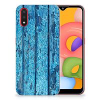 Samsung Galaxy A01 Bumper Hoesje Wood Blue