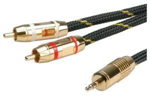 ROLINE GOLD audio aansluitkabel 3,5 mm stereo - 2x cinch, M/M, Retail Blister, 5 m