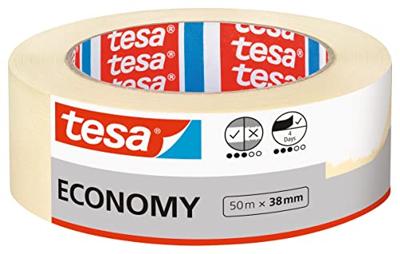 tesa Afplaktape Universal - Universele schilderstape voor bijna alle ondergronden - Beige afplaktape - Afplakband 50 m x 38 mm