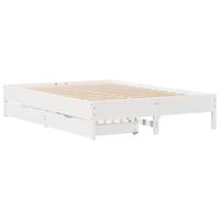 vidaXL Bedframe massief grenenhout wit 120x200 cm, bed, bed ombouw, twijfelaar bed, bedbodem, slaapkamermeubel, 2 persoonsbed, tweepersoonsbed