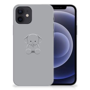 iPhone 12 | 12 Pro (6.1") Telefoonhoesje met Naam Grijs Baby Olifant