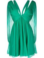 Alberta Ferretti robe plissée à dos-nu - Vert