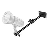 Walimex pro Fotostudio wandstatief 34-54 cm, arm houder met 1/4 inch 3/8 inch schroefdraad, dubbelzijdige 5/8 spigot, belastbaar tot 6 kg, robuust plafondstatief, ideaal voor videolampen, softboxen,
