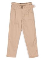 Ralph Lauren Kids pantalon droit en coton à taille froncée - Marron