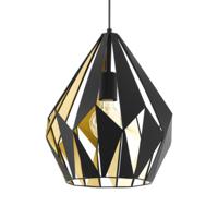 Eglo Hanglamp Carlton 1 31cm zwart met goud 49931