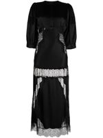 Cynthia Rowley pleat-detail silk maxi dress - Noir - thumbnail