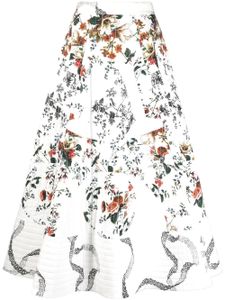 ERDEM jupe mi-longue Judith à fleurs - Blanc