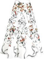 ERDEM jupe mi-longue Judith à fleurs - Blanc