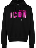 DSQUARED2 hoodie en coton à imprimé Icon - Noir