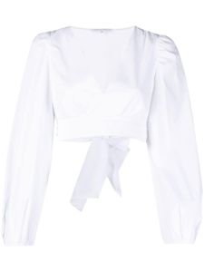 Patrizia Pepe chemise crop à manches bouffantes - Blanc