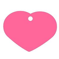 Hondenpenning in hartvorm, aluminium, roze, incl. dubbelzijdige wensgravure 4 x 3 cm.
