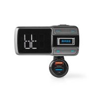 Nedis CATR101BK Fm-transmitter Voor In De Auto Bluetooth® Bass Boost Microsd-kaartsleuf Handsfree Bellen Spraakbediening 3,0 A / 2,4 A