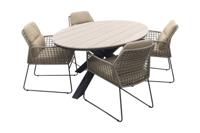 Taste Albano - Taupe Antraciet / GI Edison 180 x 115 cm. tafel - ovale tuinset - thumbnail