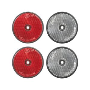 ProPlus Reflector Set - 4 stuks - 2x rood - 2x wit - schroefbevestiging - 60 mm - rond