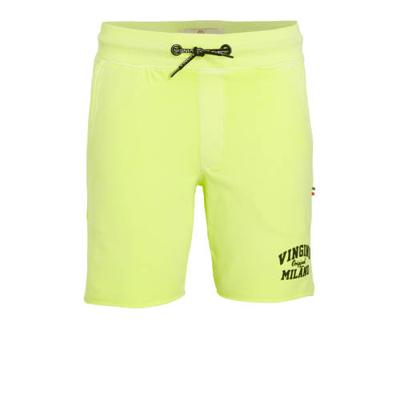 Vingino Essentials sweatshort met logo neon geel Vingino Essentials sweatshort met logo neon geel