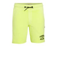 Vingino Essentials sweatshort met logo neon geel
