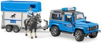 bruder Land Rover Defender politievoertuig met politie te paard modelvoertuig 02588