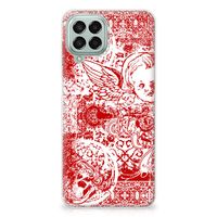 Silicone Back Case Samsung Galaxy M33 Angel Skull Rood - thumbnail