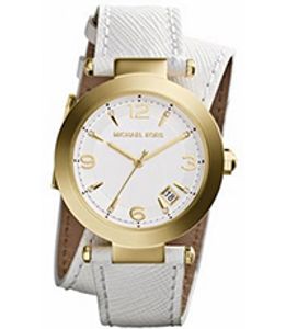 Horlogeband Michael Kors MK2345 Onderliggend Leder Wit 21mm