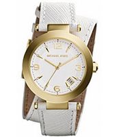 Horlogeband Michael Kors MK2345 Onderliggend Leder Wit 21mm - thumbnail