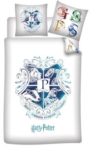 Harry Potter Dekbedovertrek - Hogwarts wit Polyester