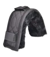 Genickpolster Lammfell 28cm schwarz/schwarz