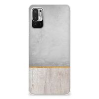 Xiaomi Redmi Note 10/10T 5G | Poco M3 Pro Bumper Hoesje Wood Concrete - thumbnail