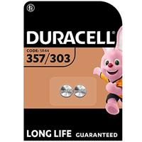 De Duracell Specialty 357/303 Silver Oxide Batterij 1,55V, (SR44 / V357/ V303 / SR44W / SR44SW) is geschikt voor gebruik in horloges, rekenmachines en medische apparatuur, verpakking van 2