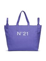 Nº21 Kids sac porté épaule en coton à logo imprimé - Violet