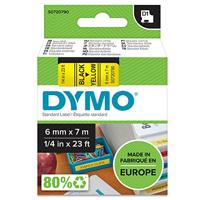DYMO originele D1 labels | Zwarte opdruk op gele tape | 6 mm x 7 m | Zelfklevende etiketten voor LabelManager-labelmakers | Gemaakt in Europa